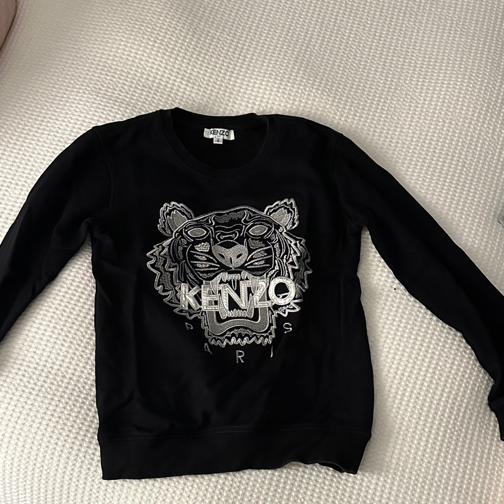 Kenzo Black Sweatshirt with Tiger Motif